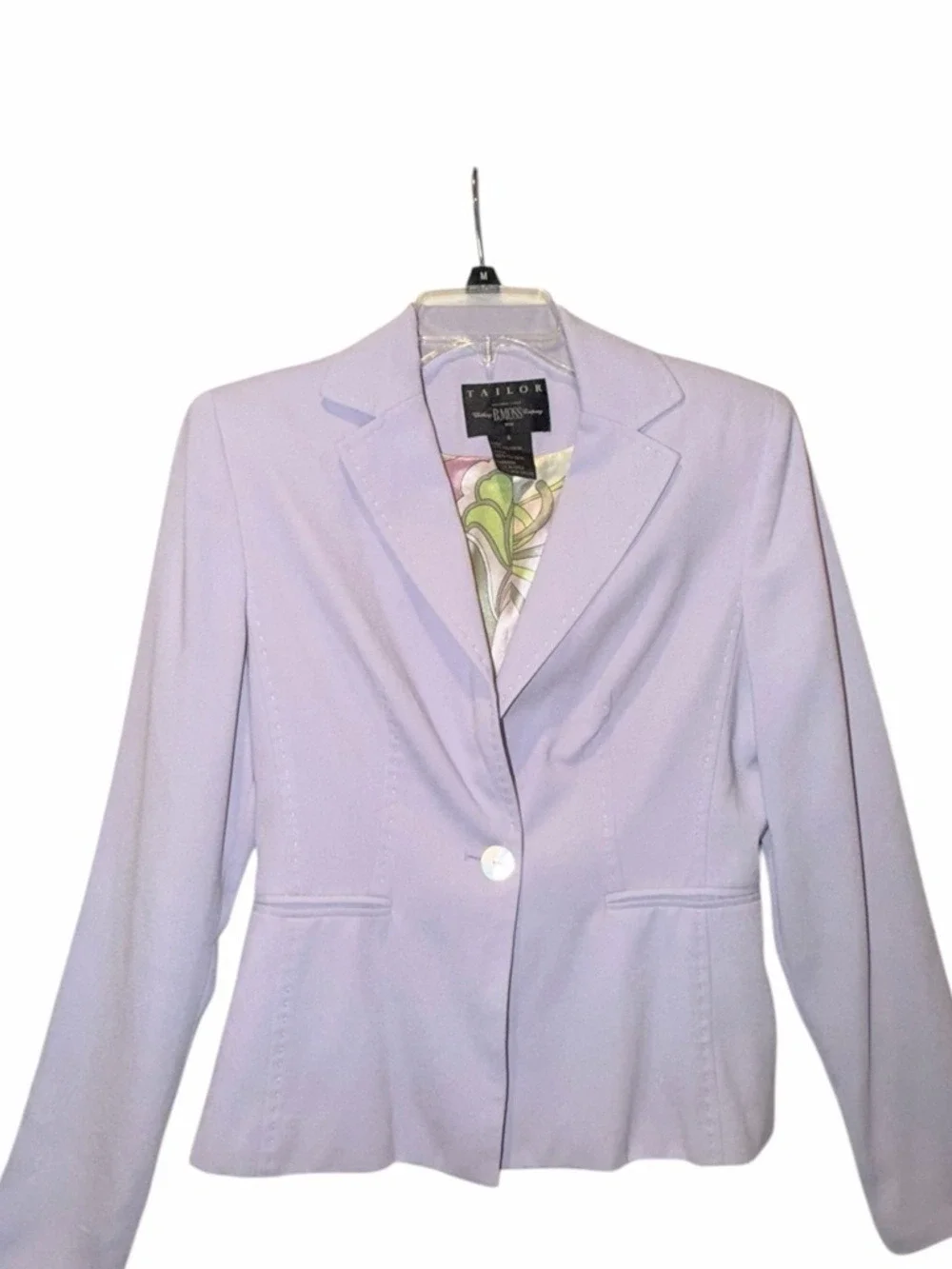 B Moss Tailor Blazer Lilac Lavender Single Button Size 6